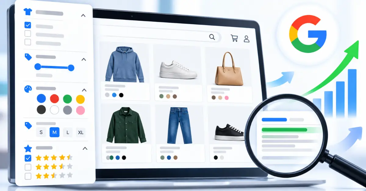 Faceted navigation SEO architecture and crawl budget management for e-commerce sites.