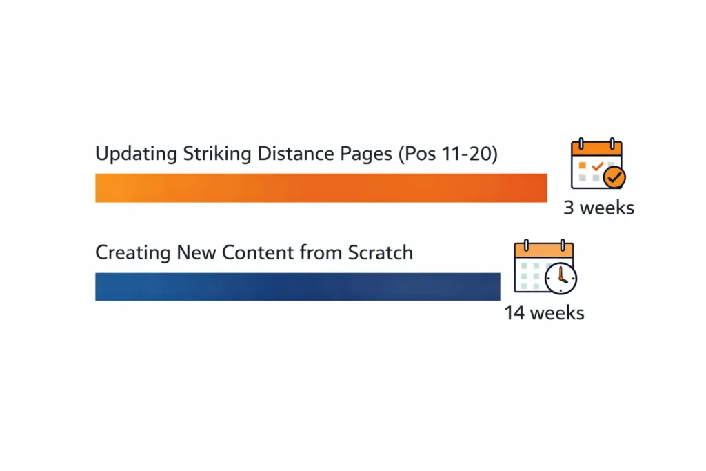Time to Rank Striking Distance vs New Content