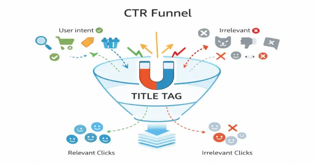 CTR funnel with title tag magnet
