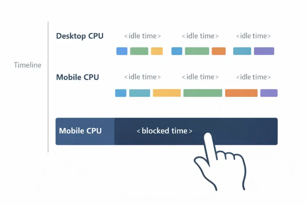 Desktop vs mobile CPU task comparison