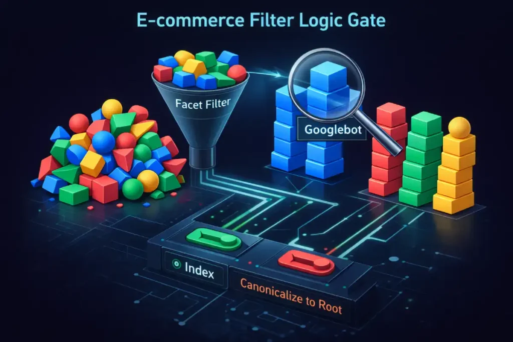 E-commerce filter logic gate concept