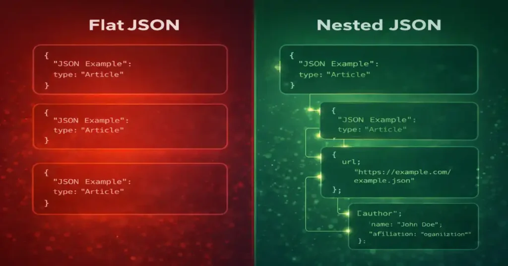 Flat JSON vs Nested JSON comparison