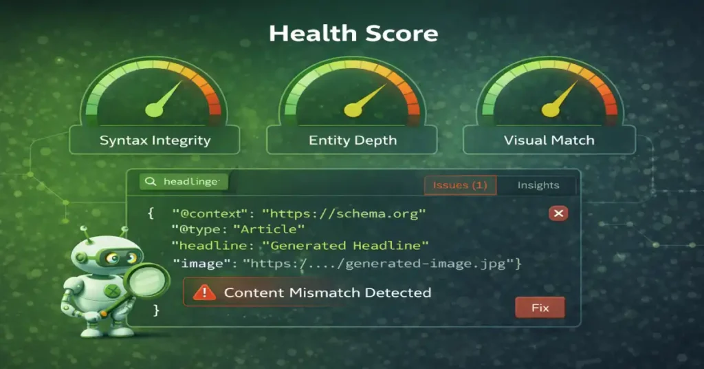 Health score dashboard with warnings