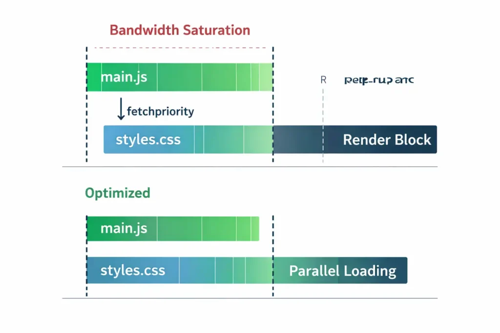 Network loading process comparison diagram