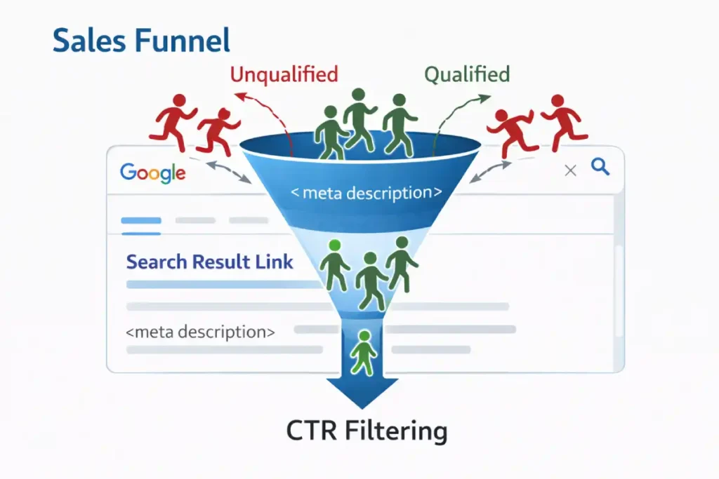 Sales funnel and CTR process