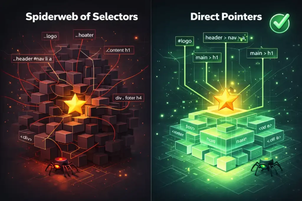 CSS selector strategies comparison
