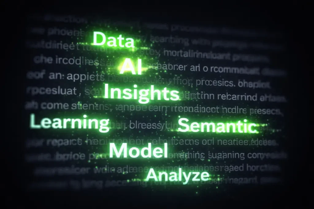 Glowing words of AI and data