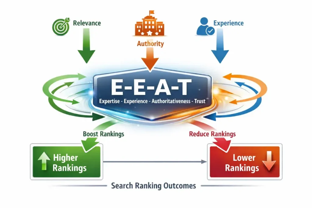 Google ranking signals and E-E-A-T framework