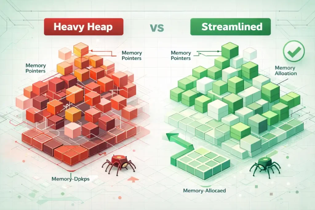 Heavy Heap vs Streamlined DOM structures