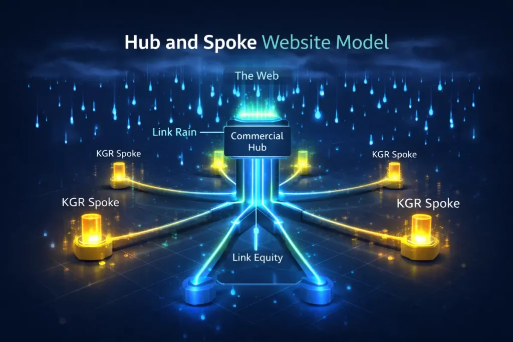Hub and spoke website model diagram