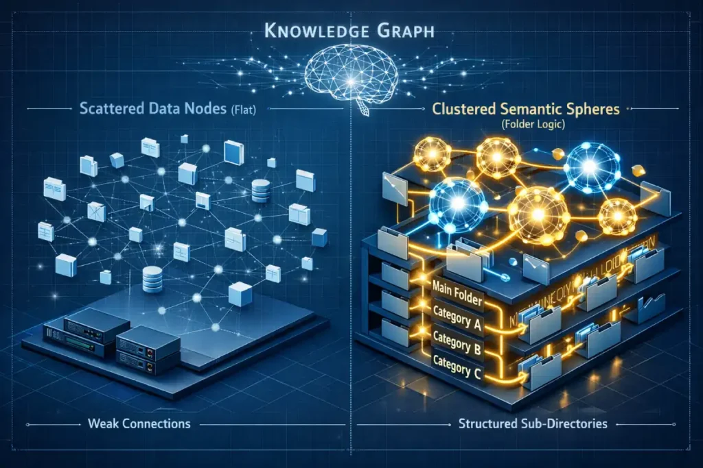 Knowledge graph organization comparison