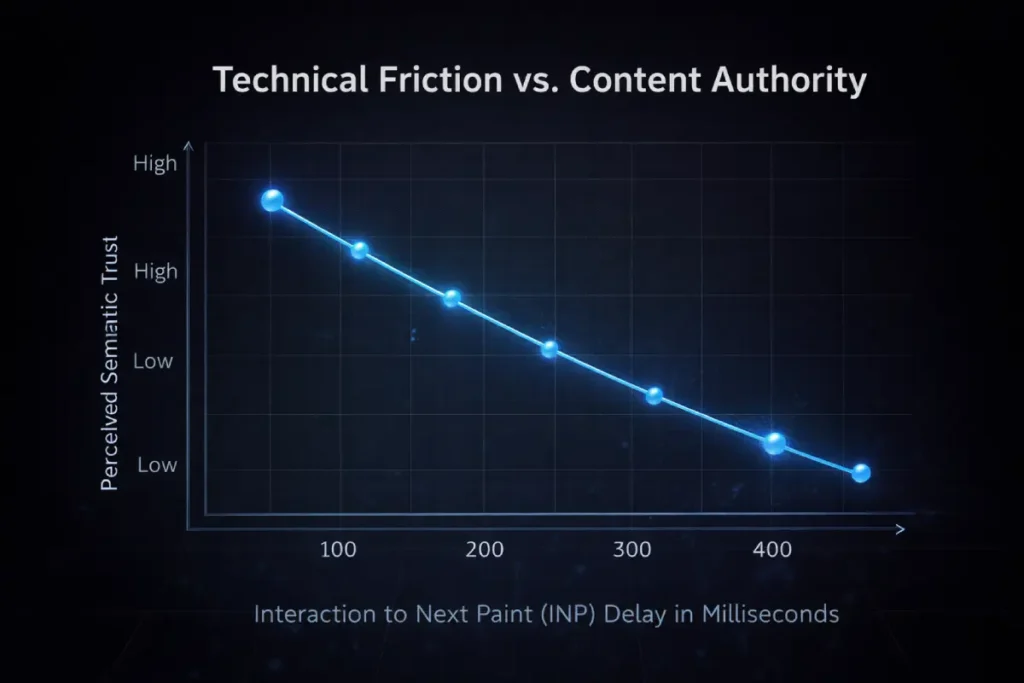 Technical friction and content authority chart