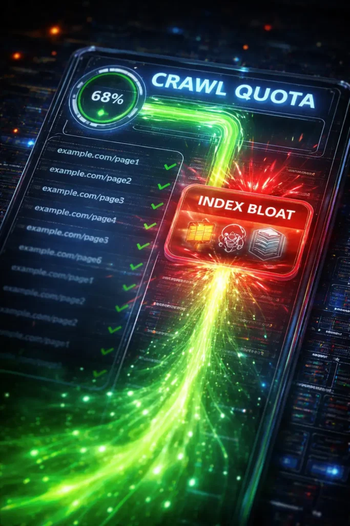 Tracking crawl quota and index bloat