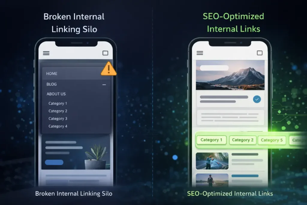 Website linking structure comparison