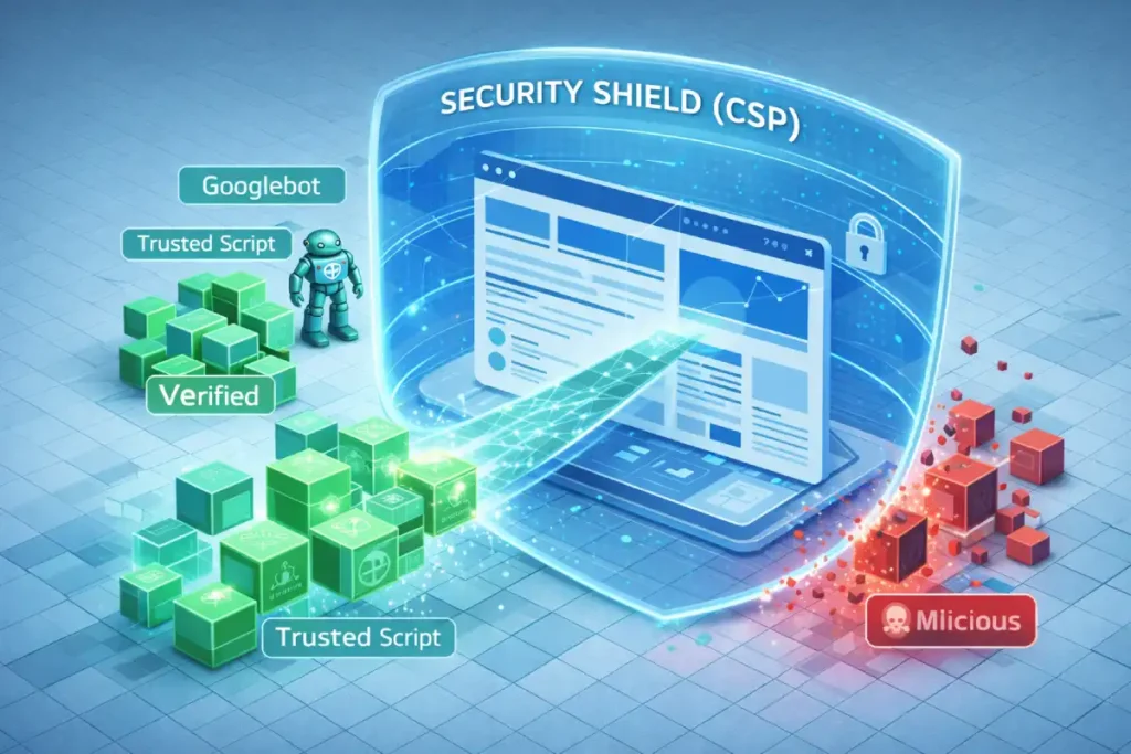 Website under construction with security shield