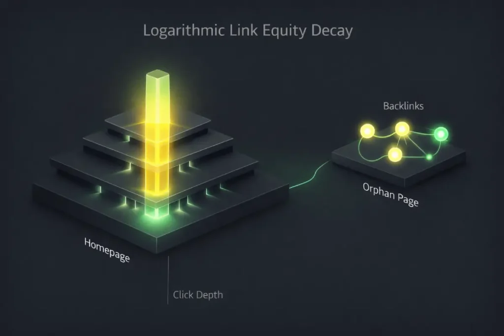 Logarithmic link equity decay