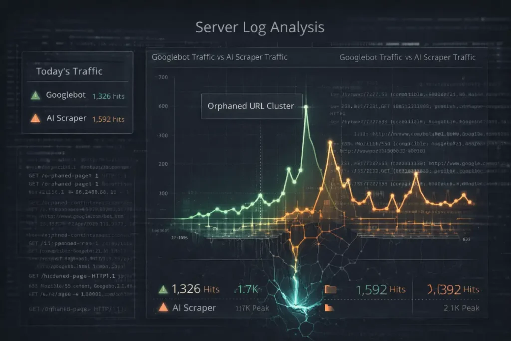 Server log traffic comparison