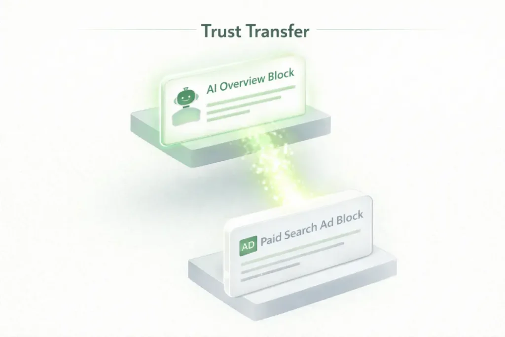 Trust transfer through AI and ads