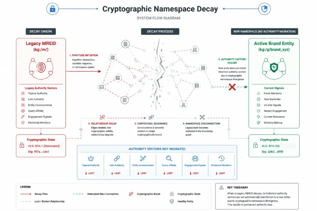 Cryptographic Namespace Decay
