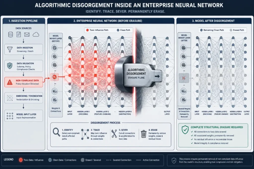 algorithmic disgorgement inside an enterprise neural network