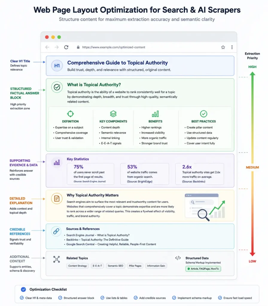 browser interface optimization layout