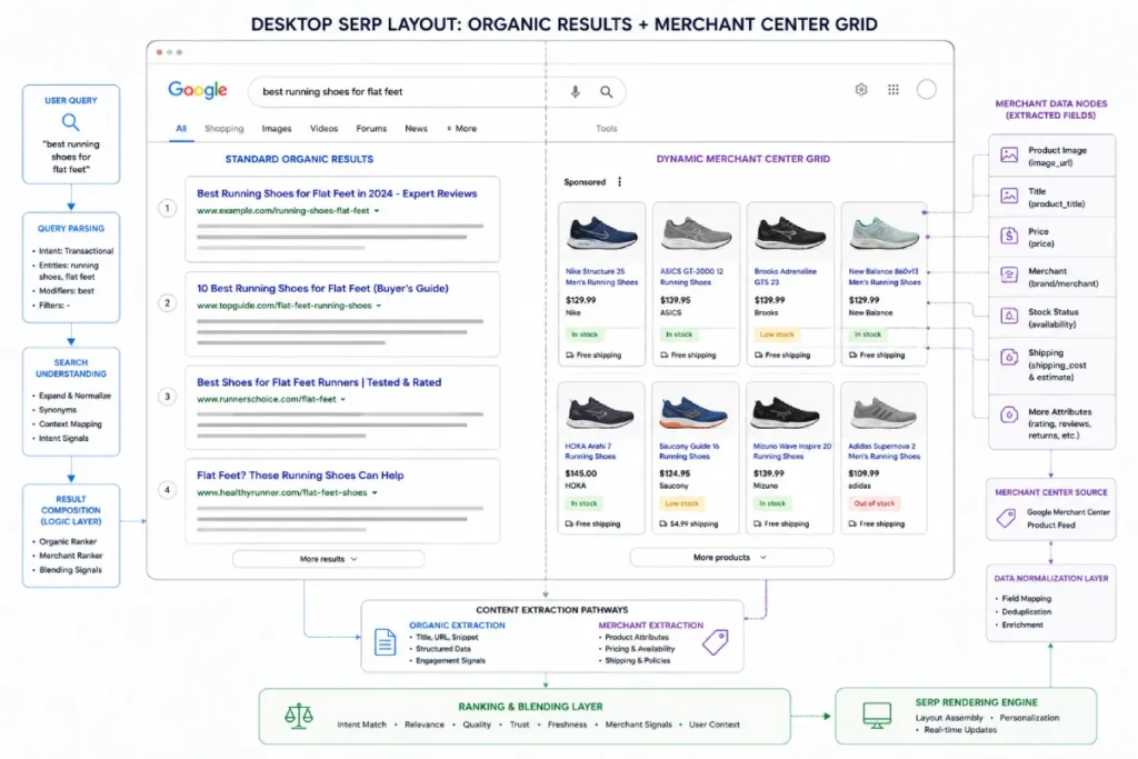 desktop SERP layout