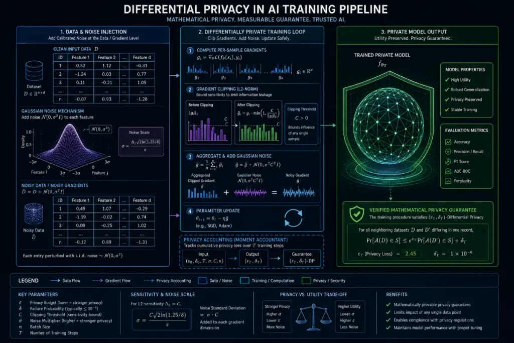 differential privacy within an AI training pipeline