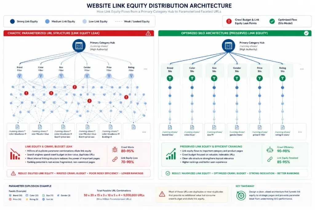 website's link equity distribution
