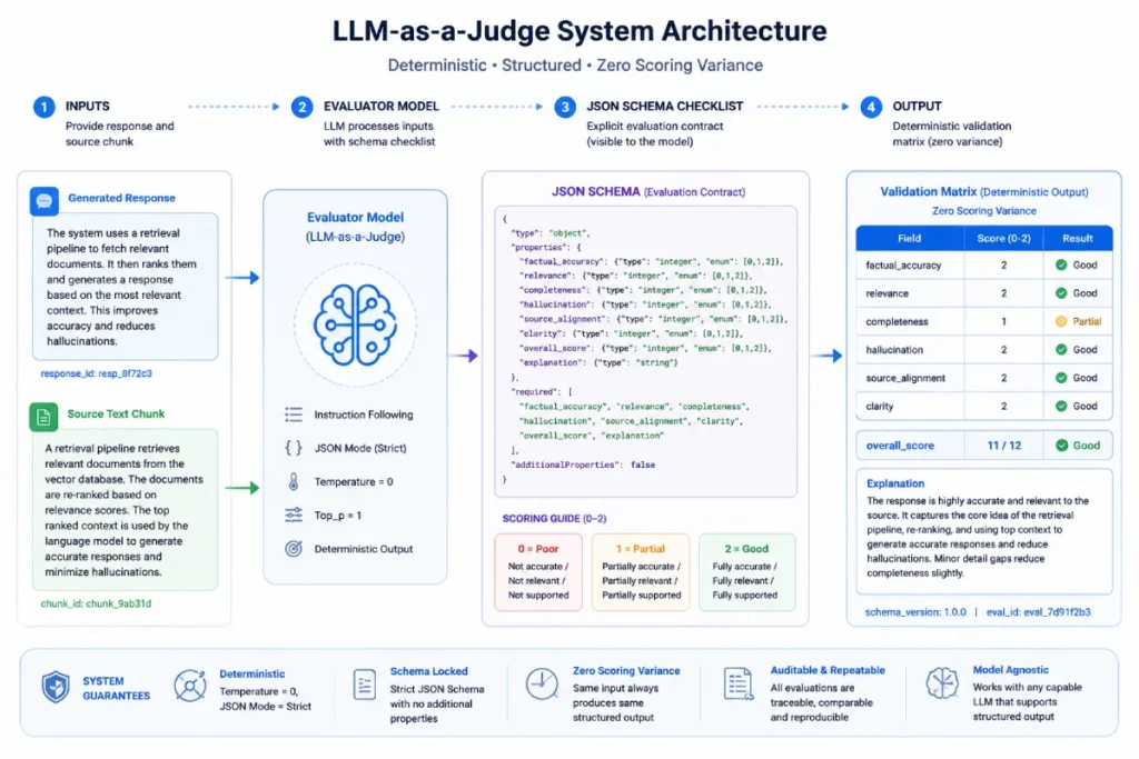 LLM-as-a-judge system architecture