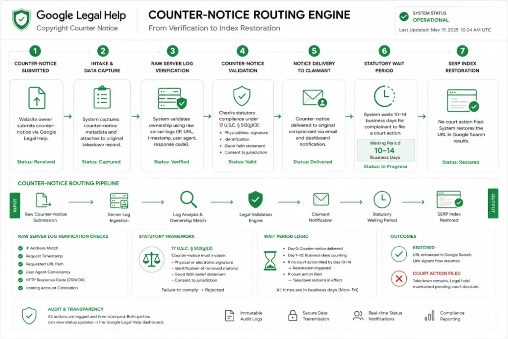 counter-notice routing engine