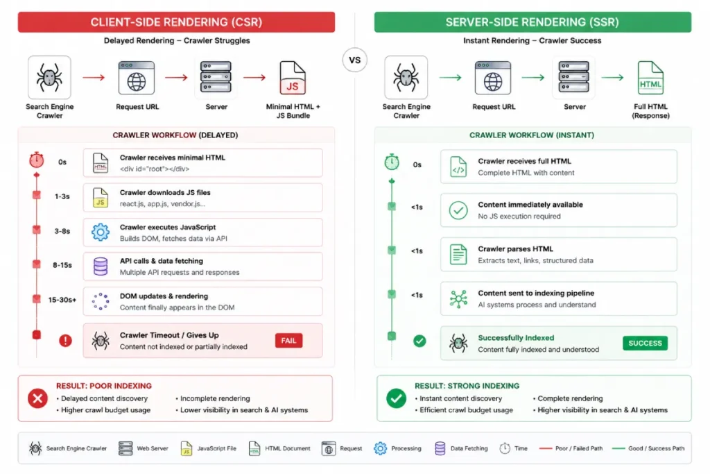 Client-Side Rendering (CSR) vs Server-Side Rendering (SSR)