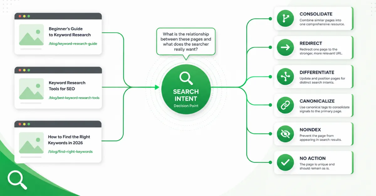keyword cannibalization seo fix framework