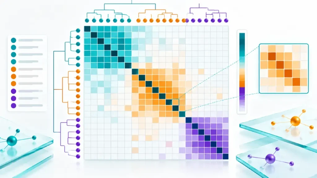 SERP overlap intensity mapped via an adjacency matrix